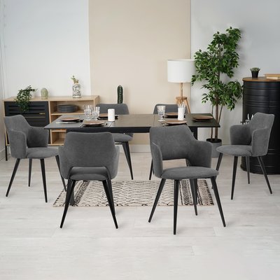 Table à manger extensible à allonge avec 6 chaises,BARI AKANJI MEUBLES COSY