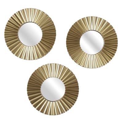 Lot De 3 Miroirs Dorés Diamètre 19 DECORATIE