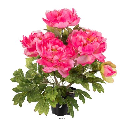 Pivoine artificielle en pot H 35 cm 4 fleurs ARTIFICIELLES
