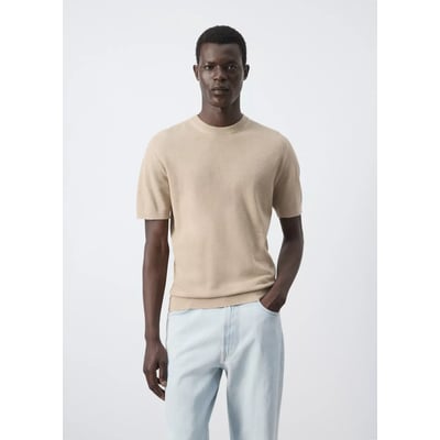 T-shirt en mélange de coton maille fine MANGO MAN