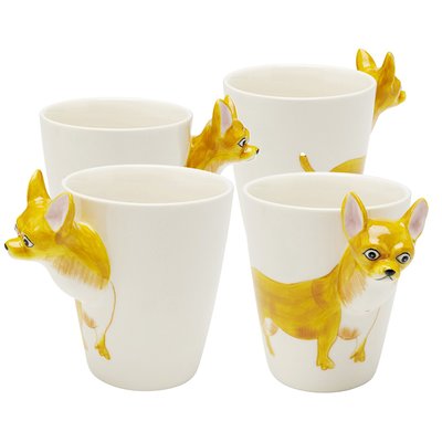 Lot de 4 mugs chihuahua KARE DESIGN