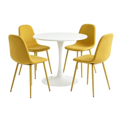 Ensemble de table à manger ronde avec 4 chaises, CLIFTWCHARLTON MEUBLES COSY