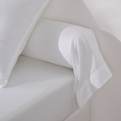 Taie de traversin unie en satin de coton, 153 fils, Opale LA REDOUTE INTERIEURS