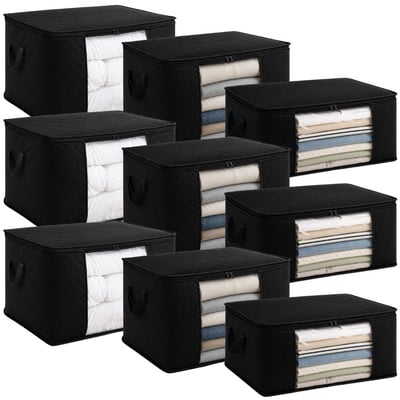 Lot de 9 sacs de rangement pliable pour vêtements, linge de maison avec poignées VIVEZEN