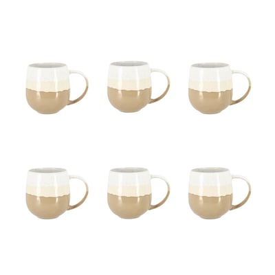 Lot de 6 mugs en grès 44cl, RIGA NOVASTYL
