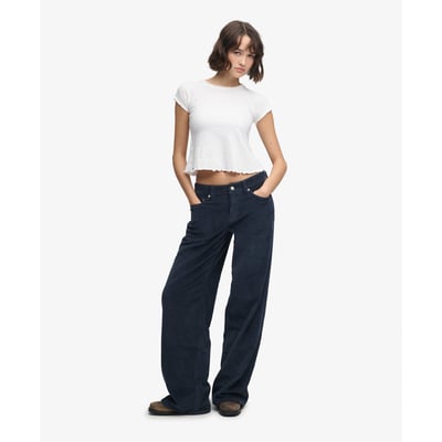 Pantalon en Velours Côtelé Large Taille Moyenne SUPERDRY