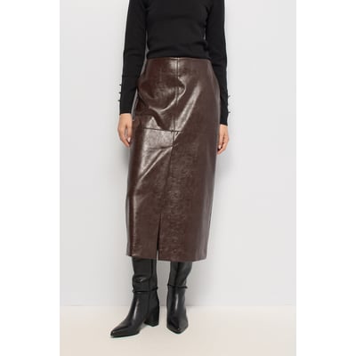 JUPE MIDI EFFET CUIR SALSA JEANS