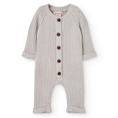 Ensemble bèbè en tricot gris Ã  carreaux BOBOLI