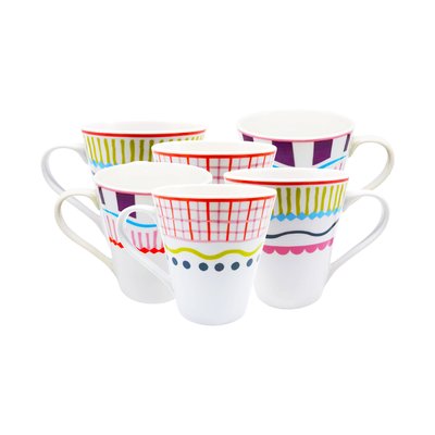 Lot de 6 mugs, RELAX SUNSET ARTIME