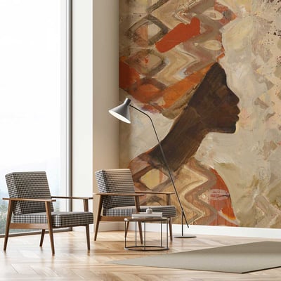 Papier peint silhouette africaine HEXOA