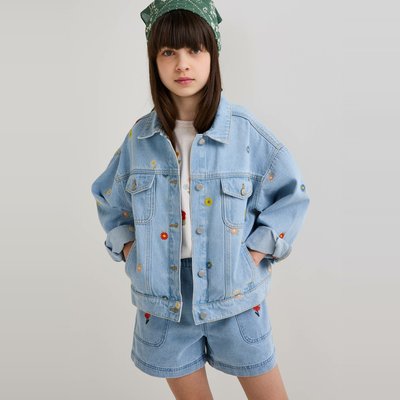 Veste brodée en jean MONOPRIX