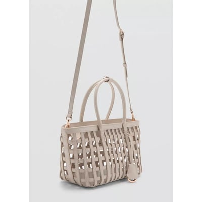 Sac porté main tressé MANGO