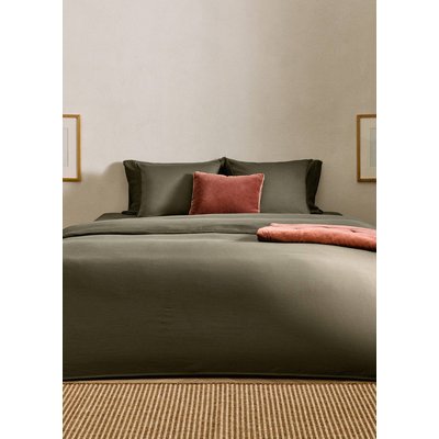 Housse de couette coton et satin lavé double surpiqûre lit 135/140 cm MANGO HOME