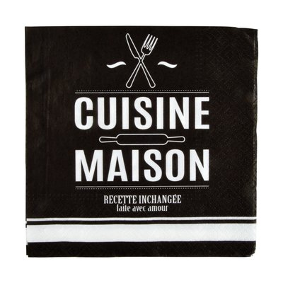 Lot de 20 serviettes en papier Ma cuisine DOUCEUR D'INTÉRIEUR