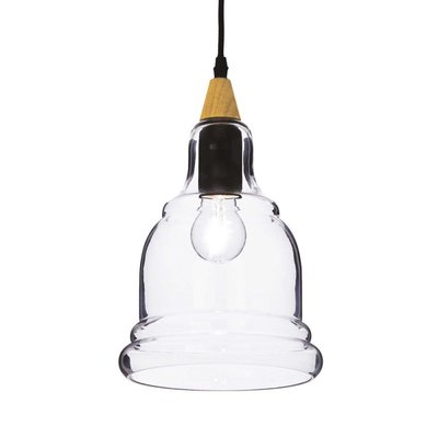 Suspension Verre Et Bois Axiome Lustre Rétro MILLUMINE