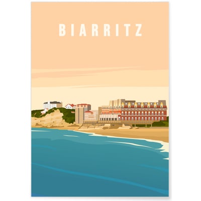 Affiche ville Biarritz 2 L'AFFICHERIE