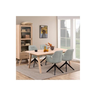 Table à manger rectangulaire en bois blanchi L200 - ALISIA HELLIN, DEPUIS 1862