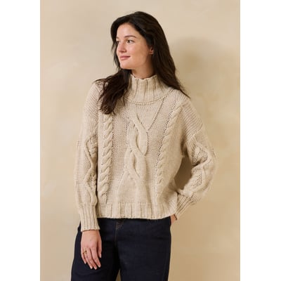 Pull manches longues en maille col montant LA FEE MARABOUTEE