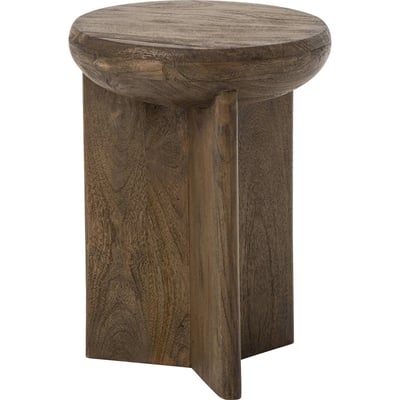 Tabouret rond en bois de manguier RECOLLECTION