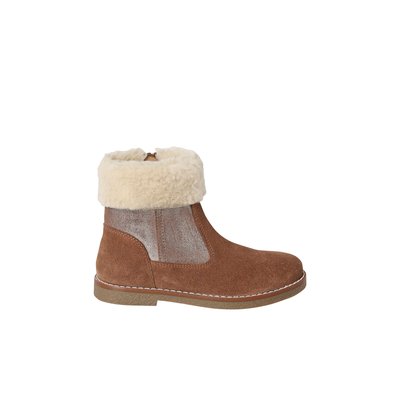 Boots fourrées et zippées cuir VERTBAUDET