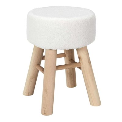 Tabouret en bois et bouclette KARSLAD THE HOME DECO FACTORY