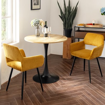 Ensemble de table à manger ronde avec 2 chaises, CLIFTOAKSET MEUBLES COSY