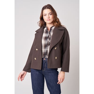 Manteau court femme col tailleur LEONORA DEELUXE
