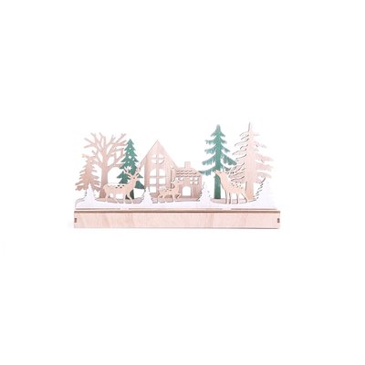 Décoration de Noël à poser en bois maison Forest Deco HEART OF THE HOME