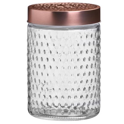 Bocal cuisine verre et métal doré rose 1L WADIGA