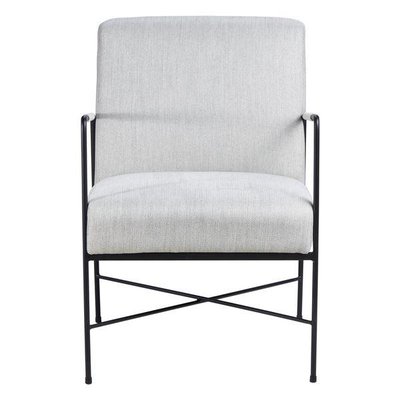 Fauteuil chevron gris pieds métal Luis ZAGO