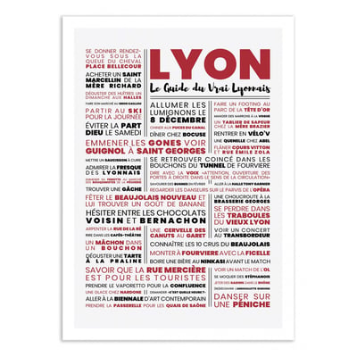 Affiche d'art - Guide du vrai Lyonnais - Frog Posters WALL EDITIONS