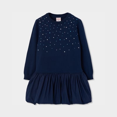 Robe fille en maille avec sequins BOBOLI