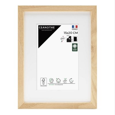 Cadre Photo Avec Passe-partout 15x20 Cm Bois Brut Chêne ALBA CEANOTHE