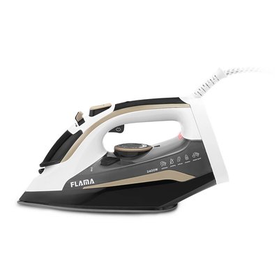 Ferro a vapor 2400W 5342FL, base cerâmica Ultra Glide, da Flama FLAMA