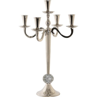 Chandelier argenté design glamour en aluminium et acrylique RECOLLECTION