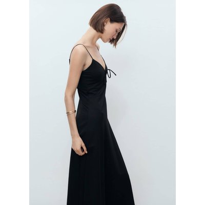Robe longue encolure nœud MANGO
