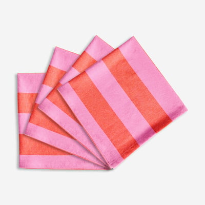 Set of 4 Mirella Striped 30% Recycled Cotton Dyed Woven Napkins LA REDOUTE INTERIEURS