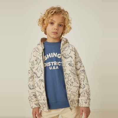 Sweat à capuche avec motifs en coton Bio MONOPRIX