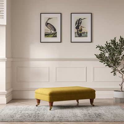 Emeline Velvet Footstool with Castor Legs ÉDITÉ
