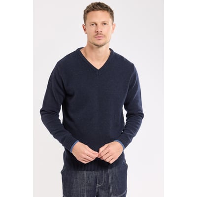Pull col V en laine GUY DE BERAC