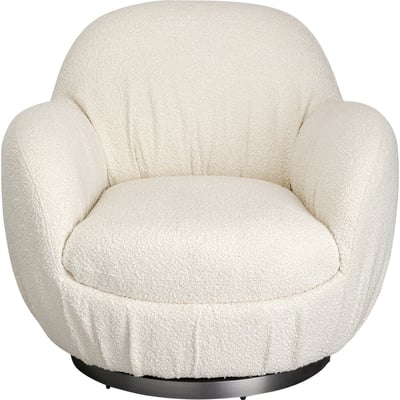 Fauteuil pivotant en polyester bouclé, NUBE KARE DESIGN