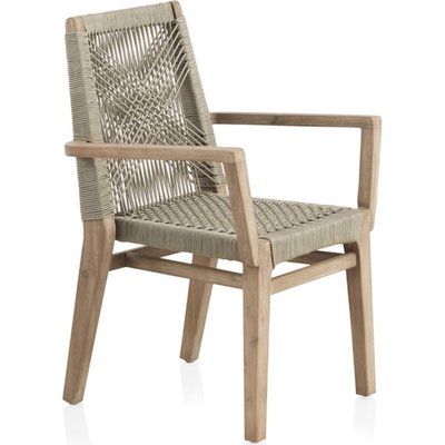x4 Fauteuils en bois d'acacia et corde tressée style naturel RECOLLECTION