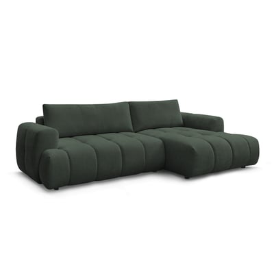 Canapé d'angle convertible 3 places en tissu lisse, FUJI BOBOCHIC