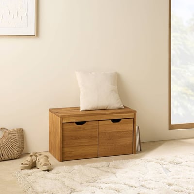 Banc bois massif 2 cubes de rangement - CYRIEL CAMIF