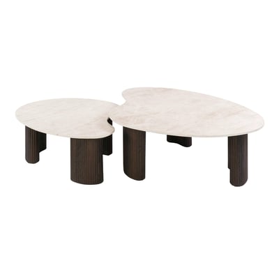 Table basse gigogne en céramique (lot de 2) MAHAL PIER IMPORT