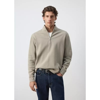 Sweat-shirt coton fermeture Éclair MANGO MAN