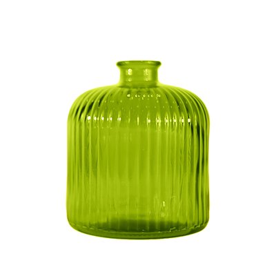 Vase en verre recyclé strié h 18 cm KOKILLE SENSEI MAISON