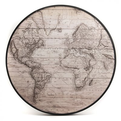 Toile Mappemonde ronde 70cm AMADEUS