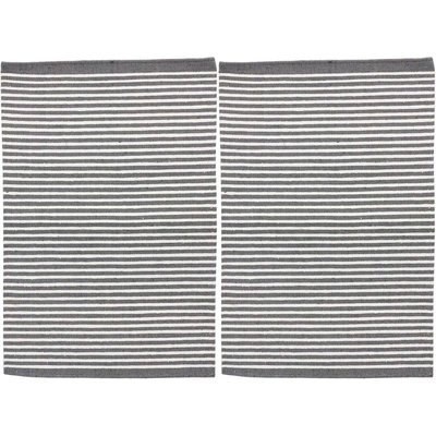 Tapis antidérapant à rayures 40 x 60 cm (Lot de 2) Gris CMP