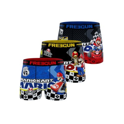 Lot De 3 Boxers Microfibre Mario Kart FREEGUN